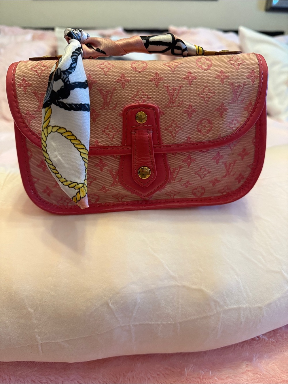 Louis Vuitton Pink Monogram Canvas Top-Handle Clutch